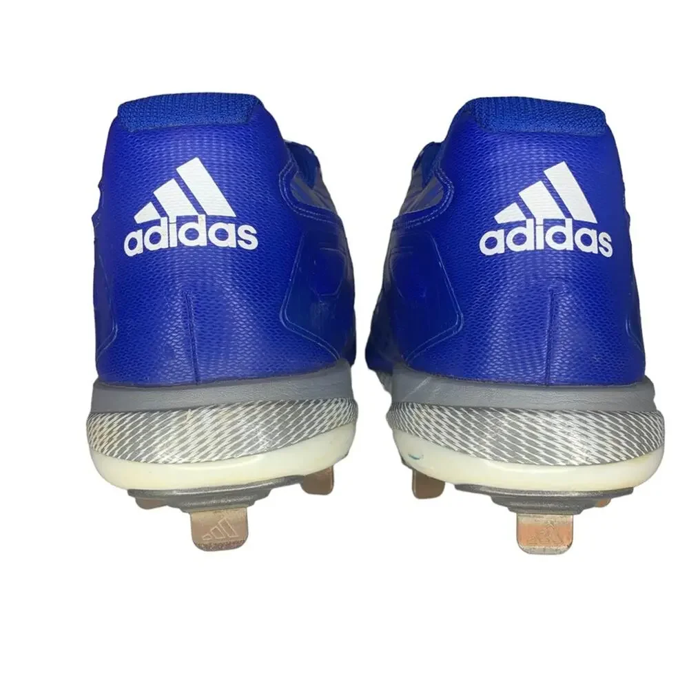 Adidas PowerAlley 3 Low Men's Cleats Size 11 Blue White Gray Lace Up